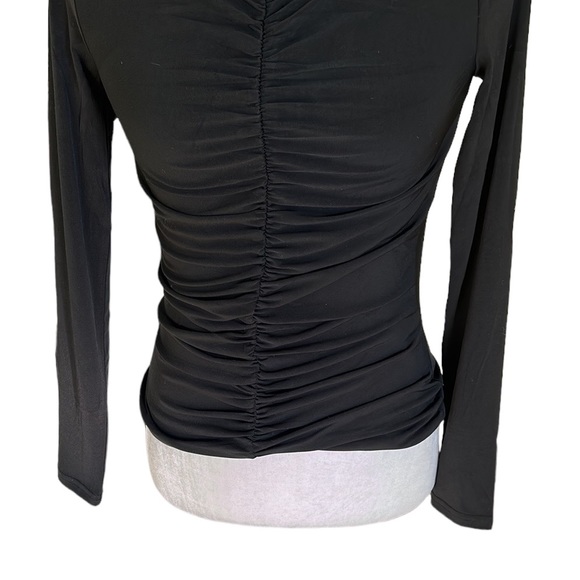 NWT J. Crew Ruched Black Matte Jersey Knit Top - XS - Picture 5 of 14